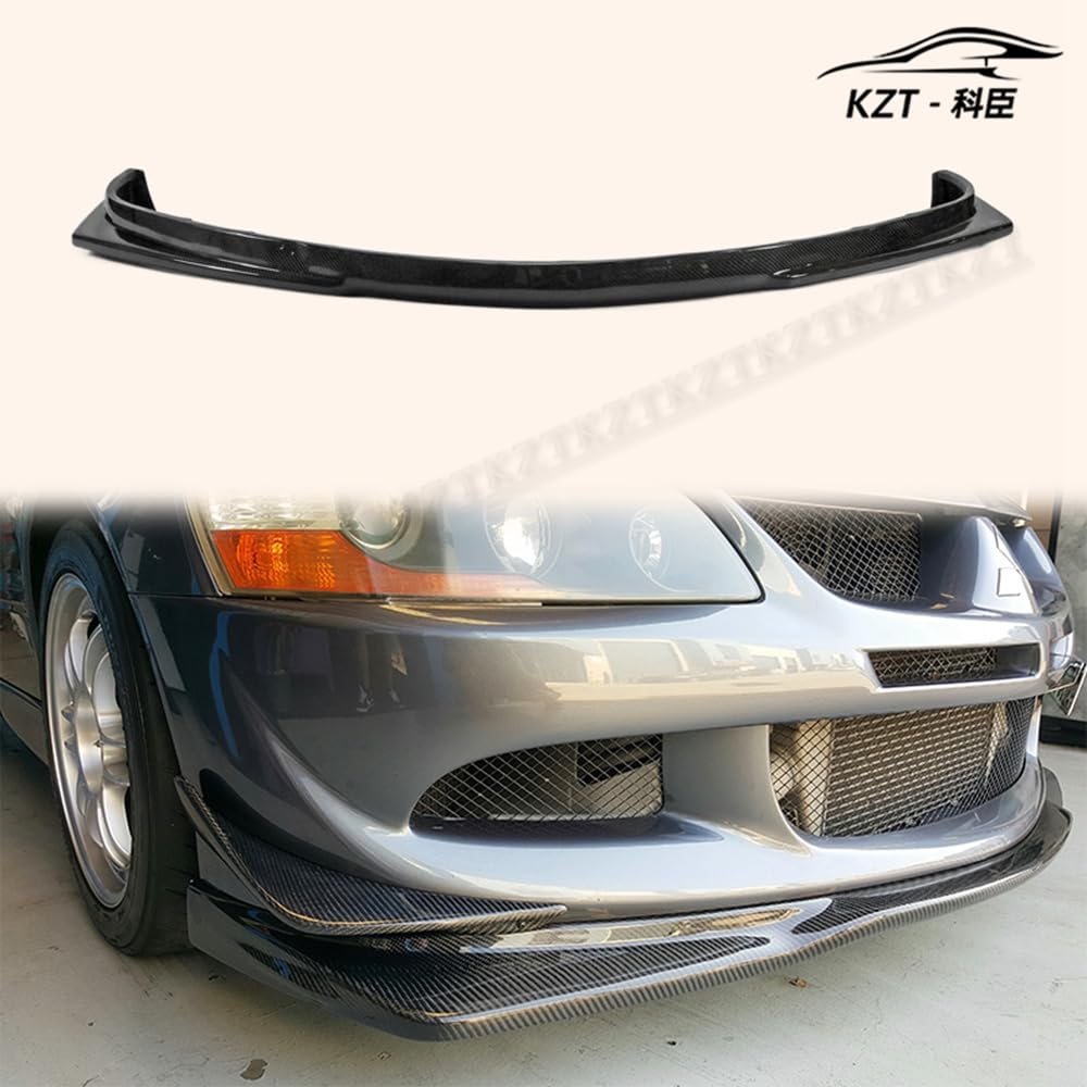 For Mitsibishi Evolution 8 Ralliart Front Bumper Lip Chin Splitter Spoiler Carbon Fiber Body Kits Kazento Carbon Parts 车身侧板 EVO8-FL-RA-CF