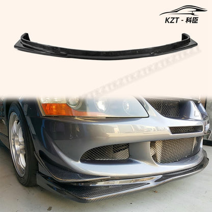 For Mitsibishi Evolution 8 Ralliart Front Bumper Lip Chin Splitter Spoiler Carbon Fiber Body Kits Kazento Carbon Parts 车身侧板 EVO8-FL-RA-CF