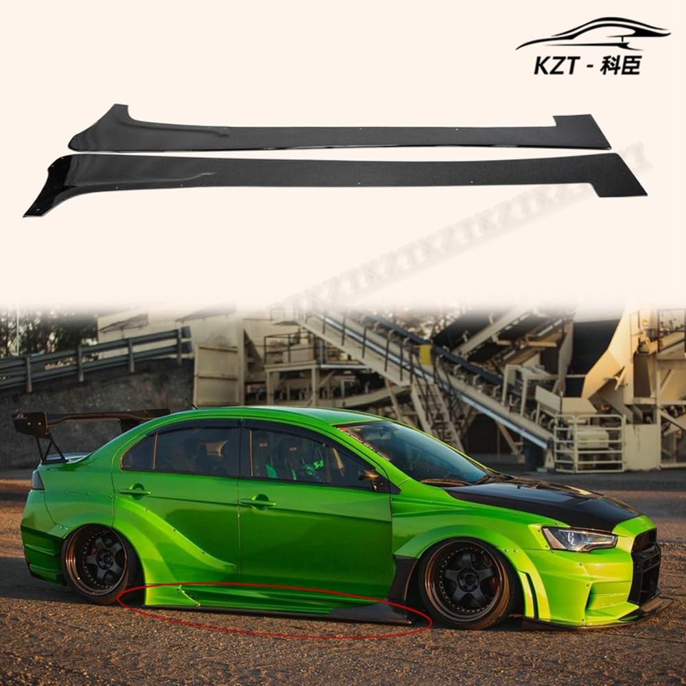 For Mitsubishi Evo 10 Vrsv2 Wide Style Side Skirts Under Board Rocker Panels Side Part Fiber Glass Body Kit Replacement Kazento Carbon Parts 车身侧板 EVO10-SSX-VA2-FRP