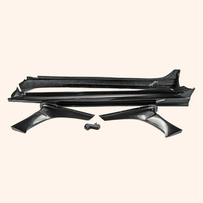For Mitsubishi Evo 10 Vrsv2 Wide Style Side Skirts With Add On 4Pcs Rocker Panels Side Part Fiber Glass Body Kit Replacement Kazento Carbon Parts 车身侧板 EVO10-SS-VA2-FRP
