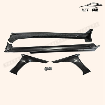 For Mitsubishi Evo 10 Vrsv2 Wide Style Side Skirts With Add On 4Pcs Rocker Panels Side Part Fiber Glass Body Kit Replacement