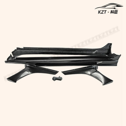 For Mitsubishi Evo 10 Vrsv2 Wide Style Side Skirts With Add On 4Pcs Rocker Panels Side Part Fiber Glass Body Kit Replacement