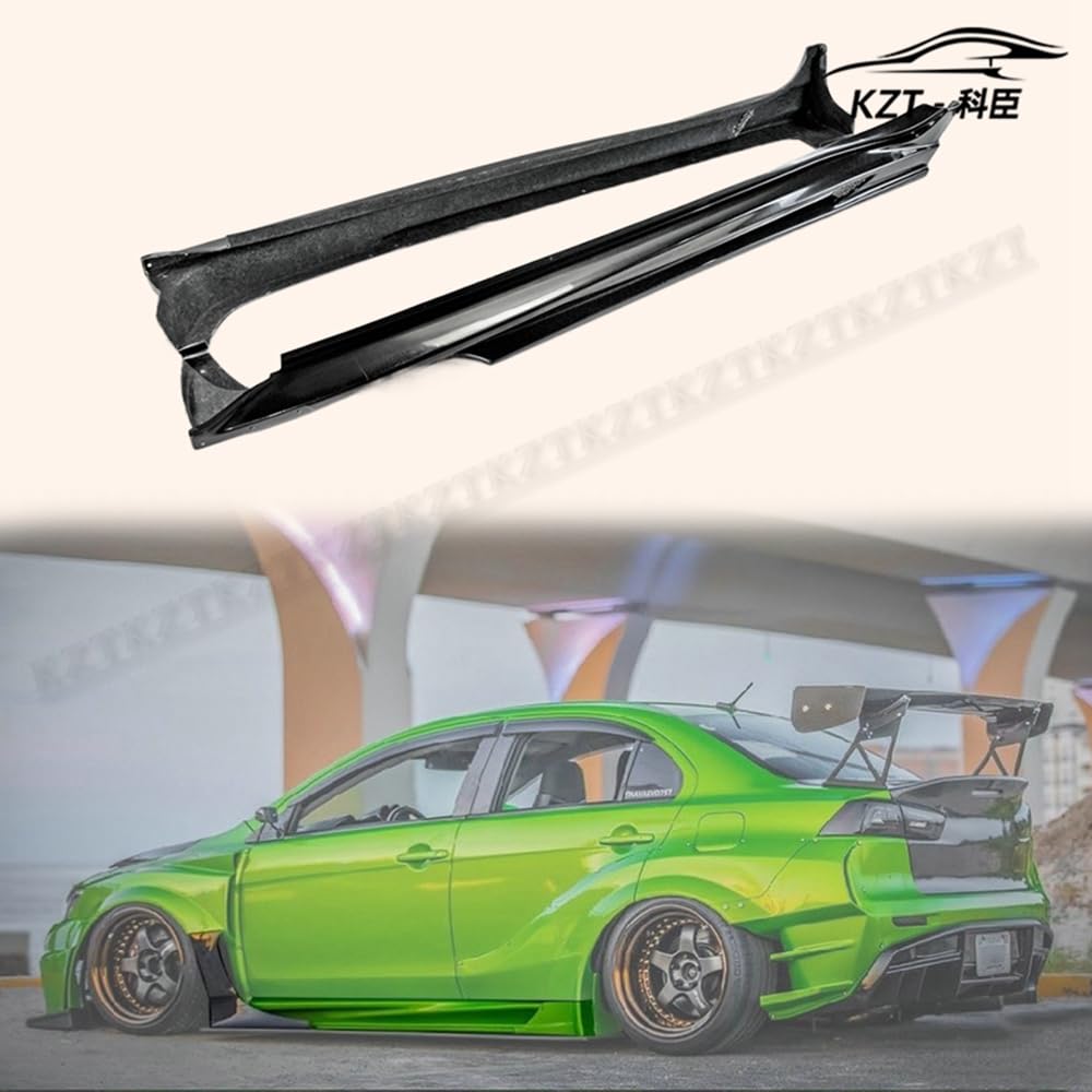 For Mitsubishi Evo 10 Vrsv2 Wide Style Side Skirts With Add On 4Pcs Rocker Panels Side Part Fiber Glass Body Kit Replacement