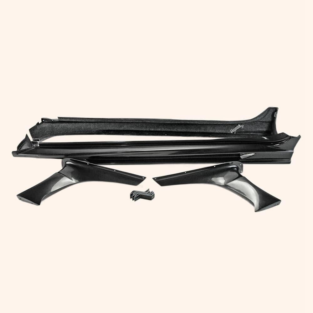 For Mitsubishi Evo 10 Vrsv2 Wide Style Side Skirts With Add On 4Pcs Rocker Panels Side Part Fiber Glass Body Kit Replacement