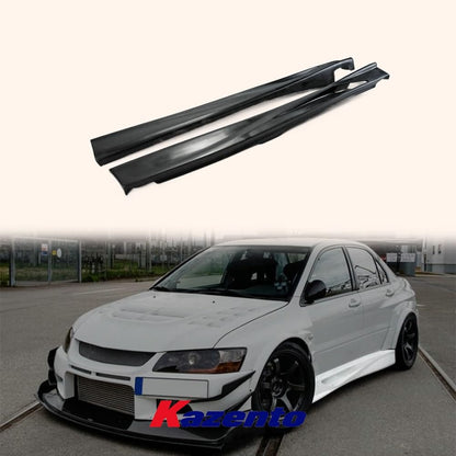 For Mitsubishi Evo 8 9 Vtx Cyber Evo Side Skirt Rocker Panels Side Part Fiber Glass Body Kit Replacement Kazento Carbon Parts 车身侧板 EVO8-SS-CYBER-FRP