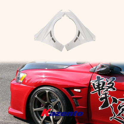 For Mitsubishi Evo10 Cs Style Front Vented Fender Fiber Glass Kazento Carbon Parts 车身侧板 EVO10-FF-CS-FRP
