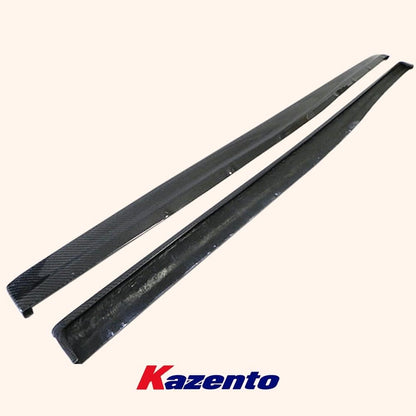 For Mitsubishi Evolution 7 8 9 Damd Side Skirt Extensions (185Cm) Rocker Panels Side Part Carbon Fiber Body Kit Replacement Kazento Carbon Parts 车身侧板 EVO8-SSX-DM-CF
