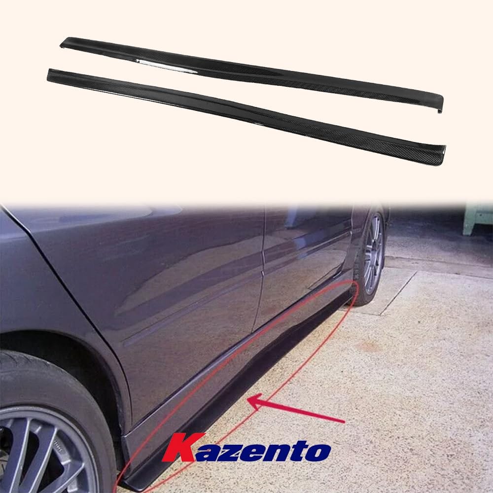 For Mitsubishi Evolution 7 8 9 Damd Side Skirt Extensions (185Cm) Rocker Panels Side Part Carbon Fiber Body Kit Replacement Kazento Carbon Parts 车身侧板 EVO8-SSX-DM-CF