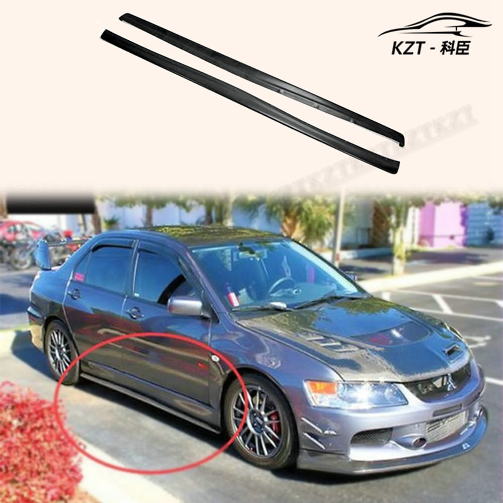 For Mitsubishi Evolution 7 8 9 Damd Side Skirt Extensions (185Cm) Rocker Panels Side Part Fiber Glass Body Kit Replacement Kazento Carbon Parts 车身侧板 EVO8-SSX-DM-FRP