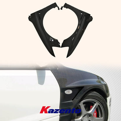 For Mitsubishi Evolution 8 9 Front Wider Single Vented Fender (+10Mm) Carbon Fiber Kazento Carbon Parts 车身侧板 EVO8-FF-SINGLE-CF