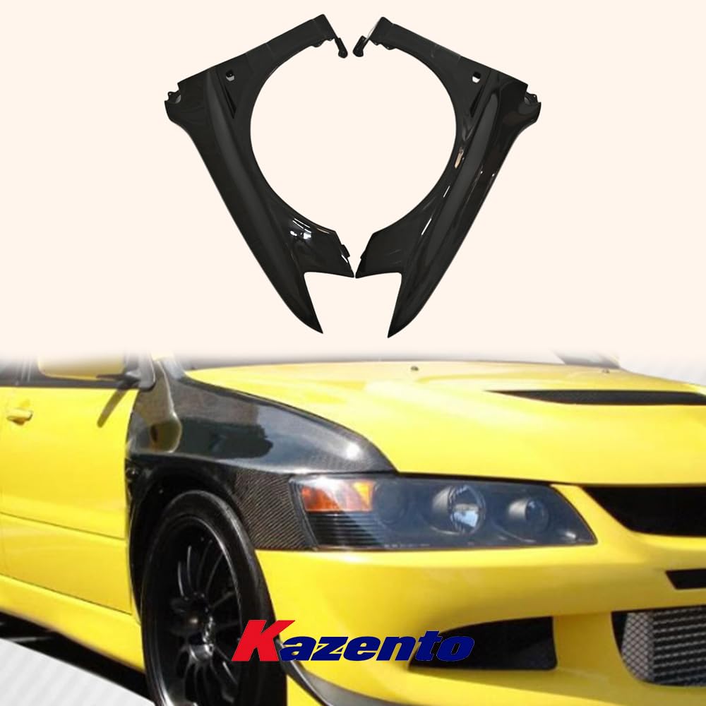 For Mitsubishi Evolution 8 9 Front Wider Single Vented Fender (+10Mm) Carbon Fiber Kazento Carbon Parts 车身侧板 EVO8-FF-SINGLE-CF