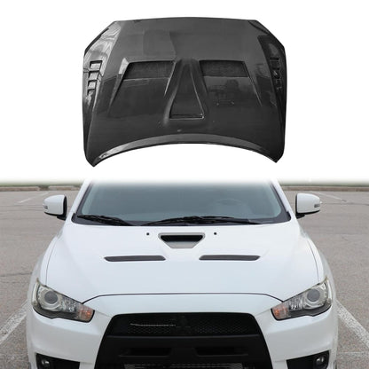 For Mitsubishi X EVO 10 CZ4A V3 Style Front Vented Hood 2007-2016