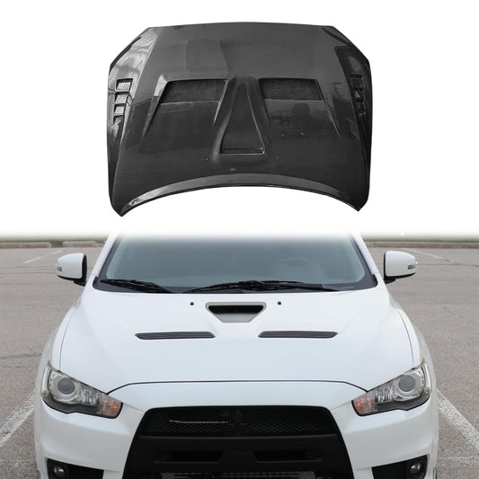 For Mitsubishi X EVO 10 CZ4A V3 Style Front Vented Hood 2007-2016