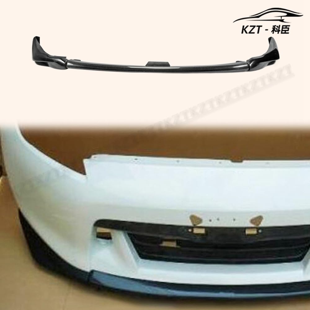 For Nissan 09-12 370Z Z34 Zenki Early Model Jdm Front Bumper Lip 3Pcs (Pre-Facelift) Chin Splitter Spoiler Partial Carbon Fiber(Mid Piece) Body Kits Kazento Carbon Parts 车身侧板 370Z-FL-3PCS-EA-P25