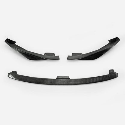 For Nissan 09-12 370Z Z34 Zenki Early Model Jdm Front Bumper Lip 3Pcs (Pre-Facelift) Chin Splitter Spoiler Partial Carbon Fiber(Mid Piece) Body Kits Kazento Carbon Parts 车身侧板 370Z-FL-3PCS-EA-P25