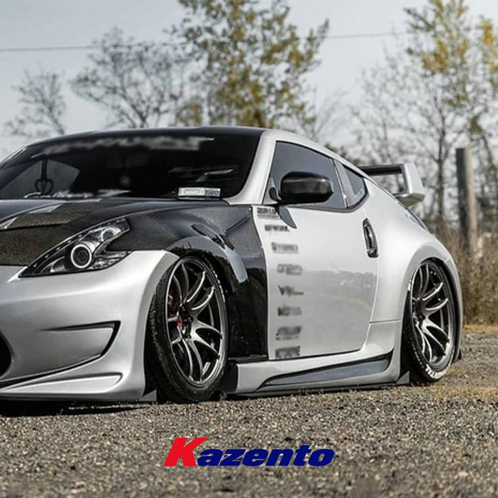 For Nissan 09 Onwards 370Z Z34 Am Type Side Skirt Rocker Panels Side Part Fiber Glass Body Kit Replacement Kazento Carbon Parts 车身侧板 370Z-SS-AM-FRP