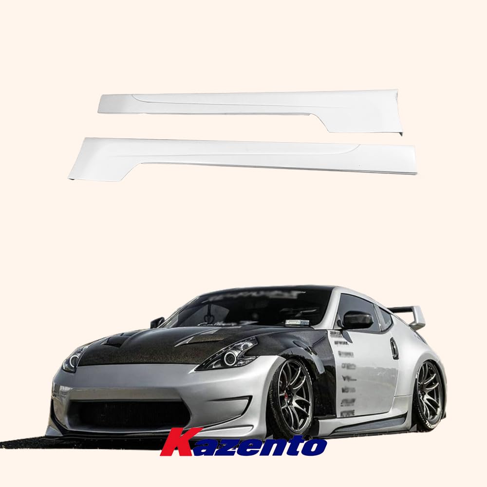 For Nissan 09 Onwards 370Z Z34 Am Type Side Skirt Rocker Panels Side Part Fiber Glass Body Kit Replacement Kazento Carbon Parts 车身侧板 370Z-SS-AM-FRP