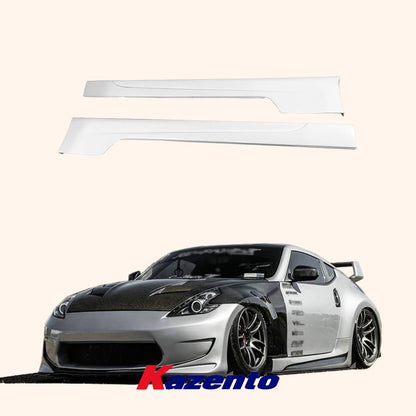 For Nissan 09 Onwards 370Z Z34 Am Type Side Skirt Rocker Panels Side Part Fiber Glass Body Kit Replacement Kazento Carbon Parts 车身侧板 370Z-SS-AM-FRP