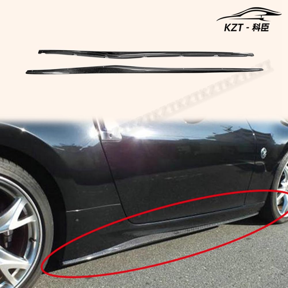 For Nissan 09 Onwards 370Z Z34 Side Skirt Step Extesion Rocker Panels Side Part Carbon Fiber Body Kit Replacement