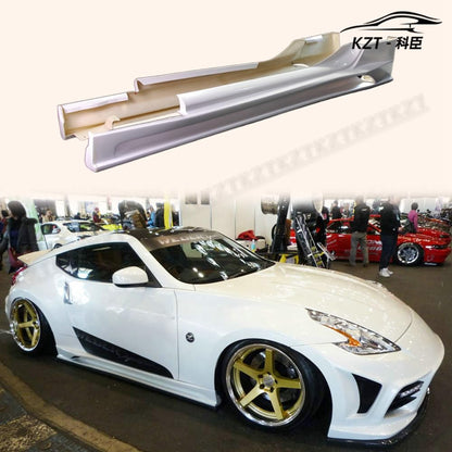 For Nissan 09 Onwards 370Z Z34 Wbs Style Side Skirt Rocker Panels Side Part Fiber Glass Body Kit Replacement Kazento Carbon Parts 车身侧板 370Z-SS-WBS-FRP
