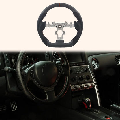 For Nissan GTR R35 CBA DBA 07-16 Matte Carbon D Style Steering Wheel Replacement Kazento Carbon Parts Carbon Fiber R350716-STEERING-D-MCF