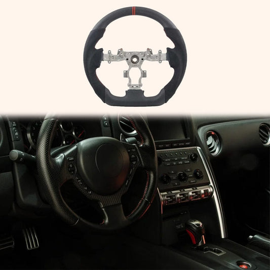 For Nissan GTR R35 CBA DBA 07-16 Matte Carbon D Style Steering Wheel Replacement