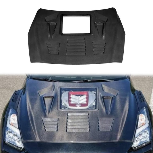 For Nissan GTR R35 Coupe M Type Front Vented Clear Hood 2008-2024