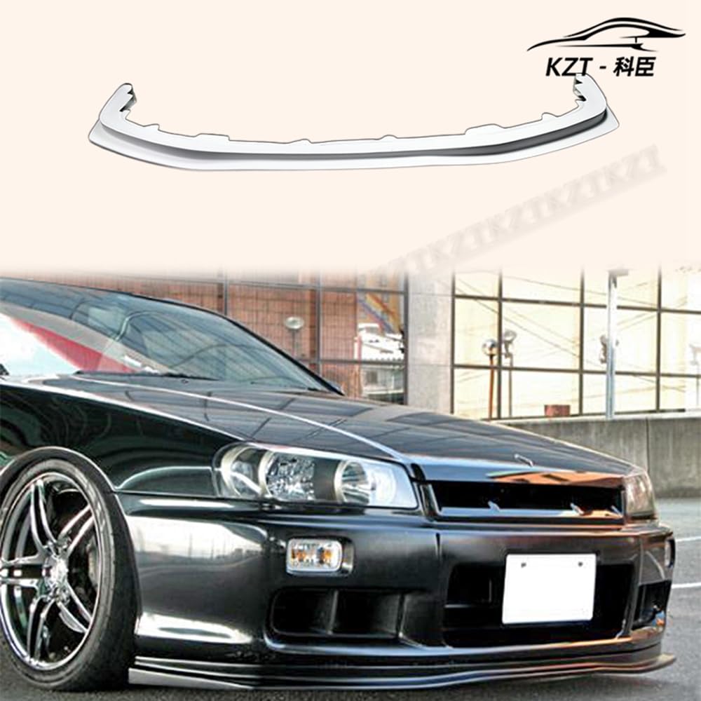 For Nissan R34 Gtt Type D1 Front Bumper Lip Chin Splitter Spoiler Fiber Glass Body Kits Kazento Carbon Parts 车身侧板 R34-FL-D1-FRP