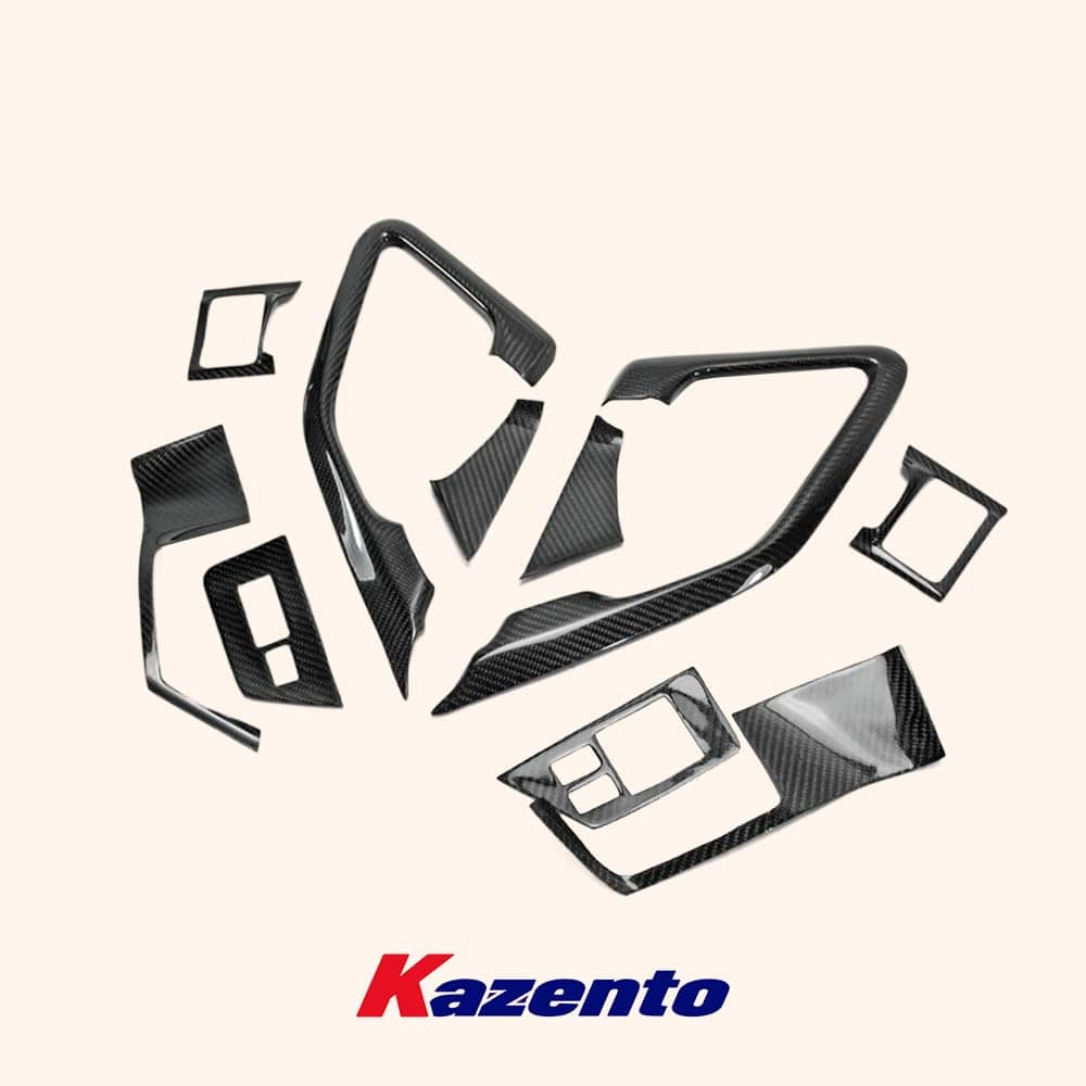 For Nissan R35 GTR 2009-2014 (LHD) Carbon Fiber Interior Door Trim Set (10 pcs) Kazento Carbon Parts 车身侧板 R35-INTER-10P-L-CF