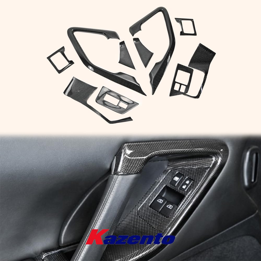 For Nissan R35 GTR 2009-2014 (LHD) Carbon Fiber Interior Door Trim Set (10 pcs) Kazento Carbon Parts 车身侧板 R35-INTER-10P-L-CF
