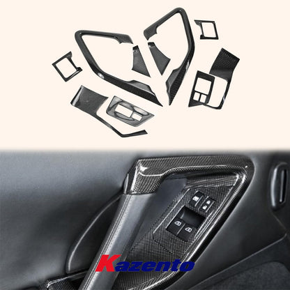 For Nissan R35 GTR 2009-2014 (LHD) Carbon Fiber Interior Door Trim Set (10 pcs) Kazento Carbon Parts 车身侧板 R35-INTER-10P-L-CF