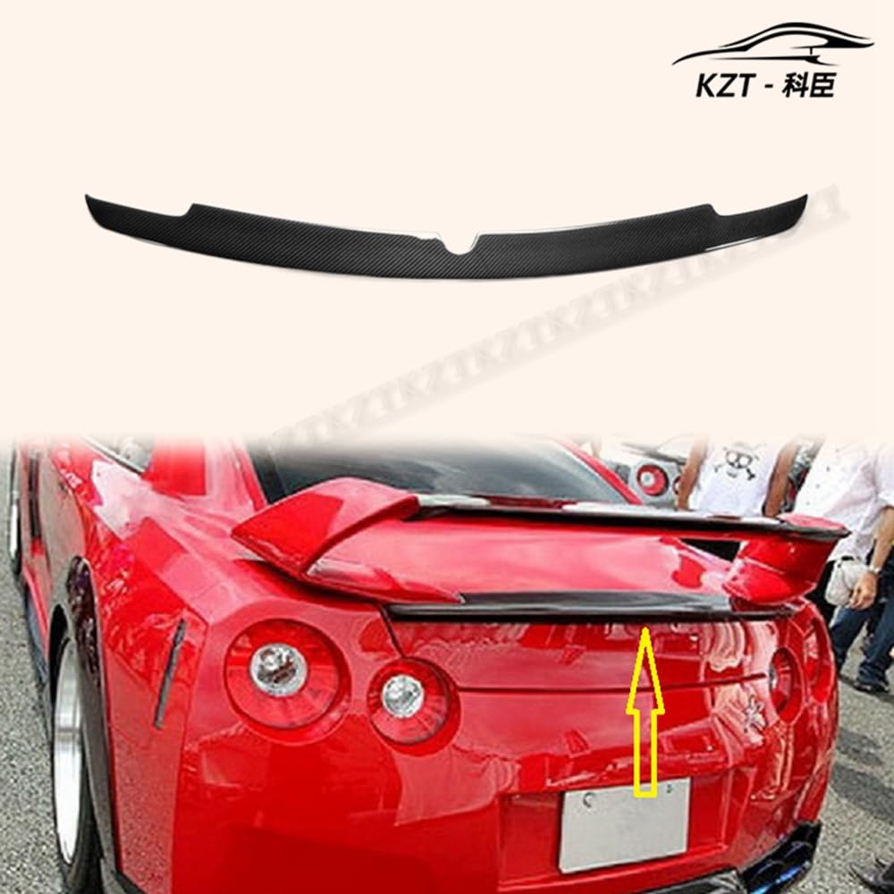 For Nissan R35 Gtr Rear Trunk Boot Lip Spoiler Carbon Fiber Car Body Parts Kits Kazento Carbon Parts 车身侧板 R35-RS-TRUNK-WD-CF