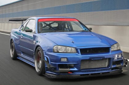 For Nissan Skyline R34 GTR AS Type Fiberglass Unpaint Front Bumper Canard (4pcs)