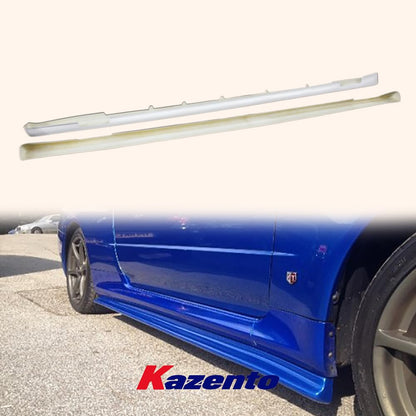 For Nissan Skyline R34 Gtr Nis Side Skirt Extension(189Cm) Rocker Panels Side Part Fiber Glass Body Kit Replacement Kazento Carbon Parts 车身侧板 R34-SS-NIS-FRP