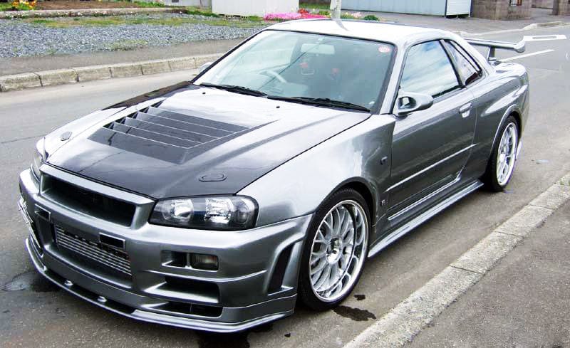 For Nissan Skyline R34 GTR NIS Style Fiberglass Unpaint Front Hood Bonnet Kazento Carbon Parts Fiber Glass (Unpaint) R34-HOOD-NIS-GTR-FRP