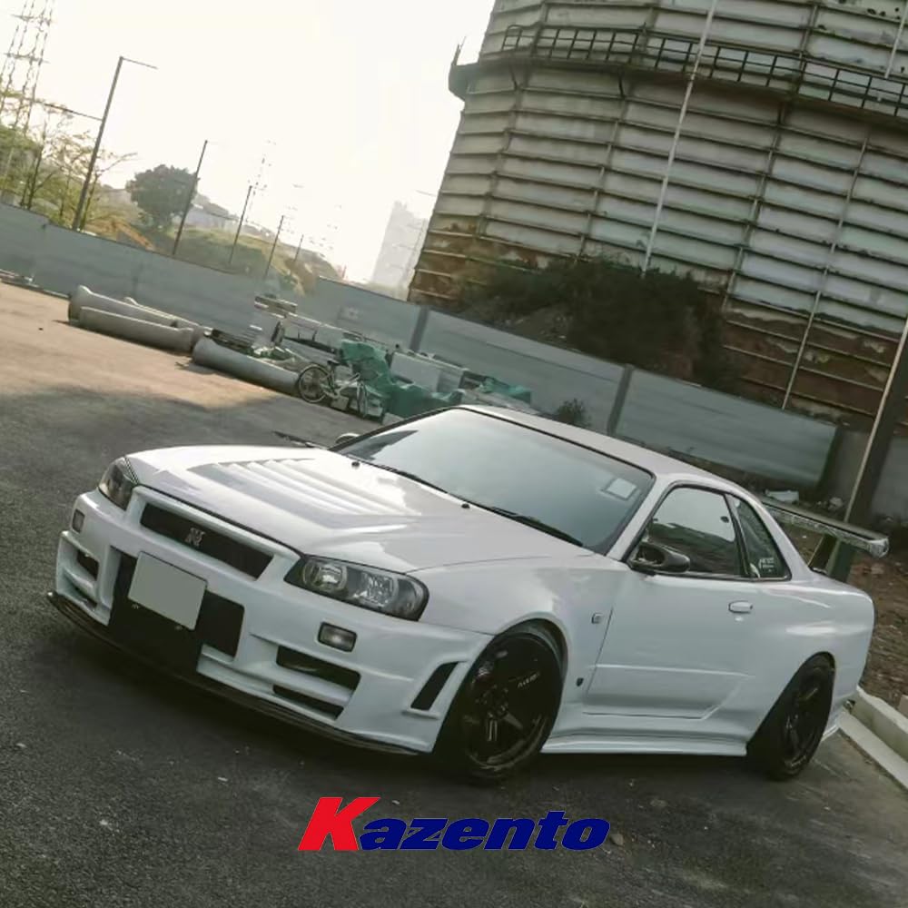 For Nissan Skyline R34 Gtr Oem Standard Front Bumper Middle Lip Chin Splitter Spoiler Fiber Glass Body Kits Kazento Carbon Parts 车身侧板 R34-FL-OE-MIDDLE-FRP