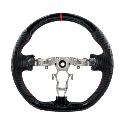 For Nissan Z34 370Z Coupe 09-20 Carbon Fiber D Style Steering Wheel Replacement Kazento Carbon Parts Carbon Fiber 370Z-STEERING-D-CF