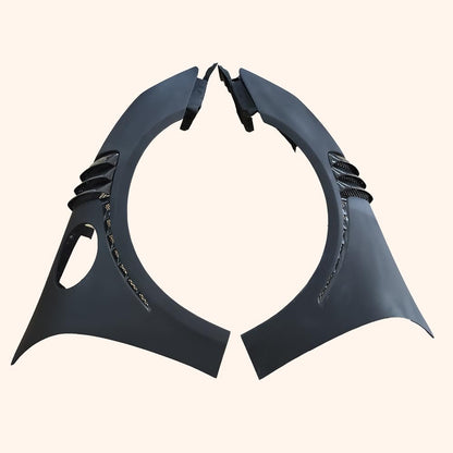 For Porsche 718 (16-18) Front Fender Vented Style Fiber Glass with Vents Kazento Carbon Parts 车身侧板 718-FF-V1-FRP