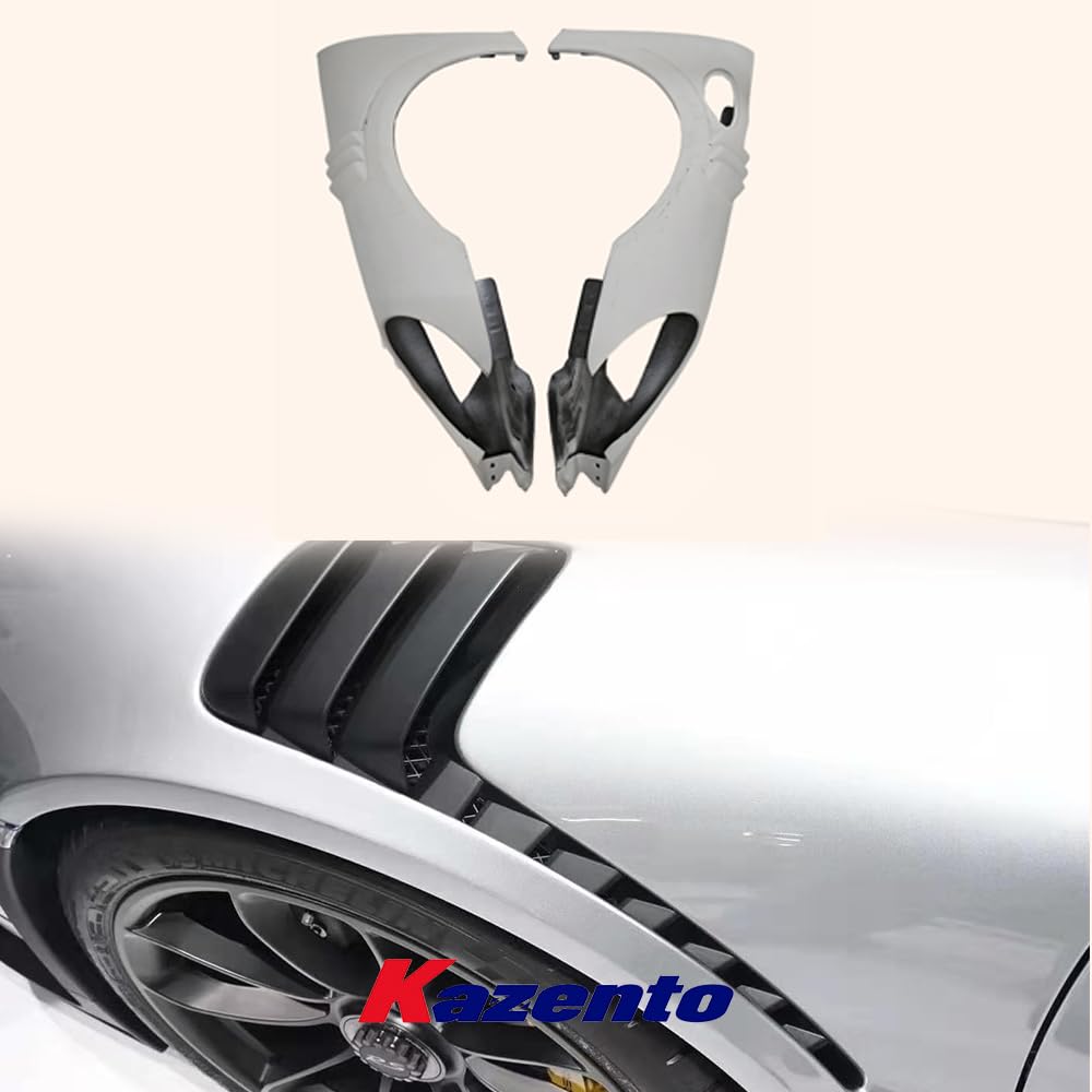 For Porsche 991 911.1 (Turbo Only) Front Vented Fender Pair Fiber Glass Unpaint Kazento Carbon Parts 车身侧板 991-FF-V1-FRP