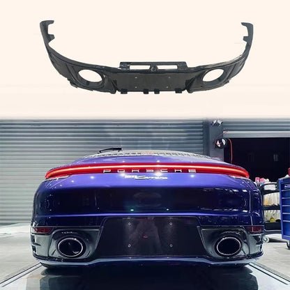 For Porsche 992 Carrera Rear Bumper Lower Lip Diffuser Dry Carbon Fiber Kazento Carbon Parts 车身侧板 992-DIF-OE2-DCF