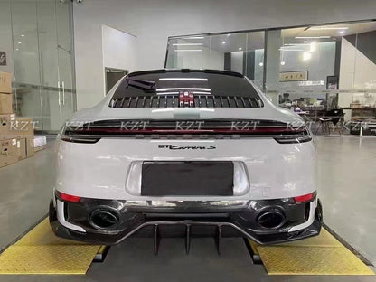 For Porsche 992 Carrera Rear Diffuser Lip Spoiler Dry Carbon Fiber Replacement Kazento Carbon Parts 车身侧板 992-DIF-OE-DCF