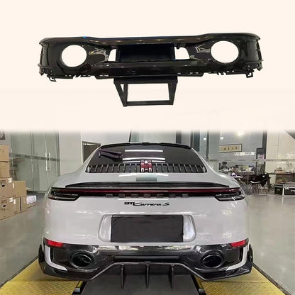 For Porsche 992 Carrera Rear Diffuser Lip Spoiler Dry Carbon Fiber Replacement Kazento Carbon Parts 车身侧板 992-DIF-OE-DCF