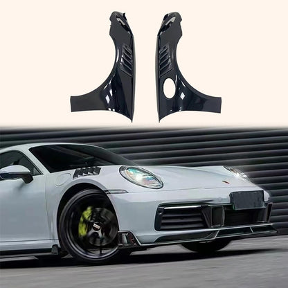 For Porsche 992 Vented Front Fender Carbon Fiber Pair Replacement