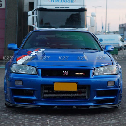 For R34 GTR NIS Style For Nissan Skyline Honeycomb Carbon Fiber Hood Bonnet Kazento Carbon Parts 车身侧板 R34-HOOD-NIS-HCF