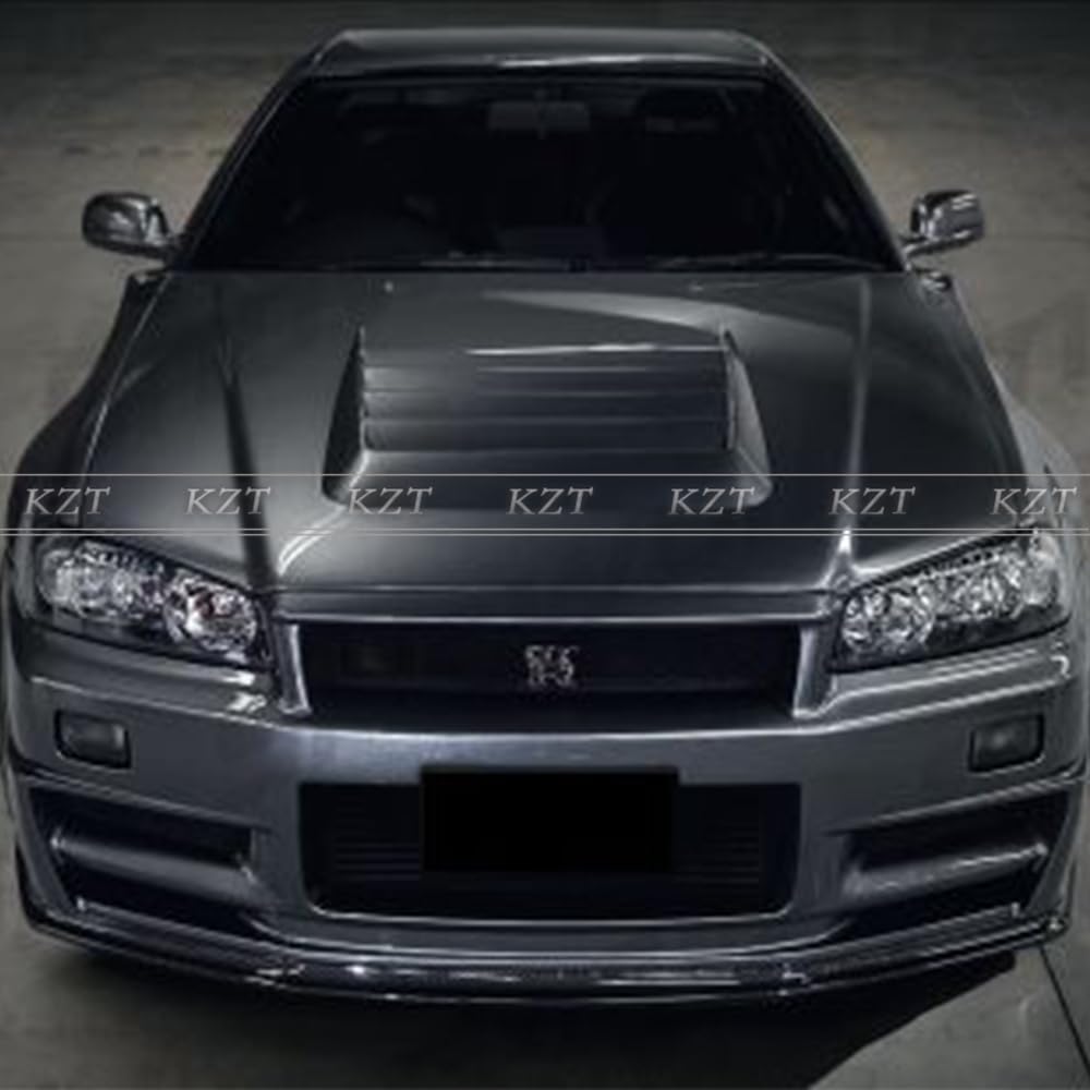 For R34 GTR NIS Style For Nissan Skyline Honeycomb Carbon Fiber Hood Bonnet Kazento Carbon Parts 车身侧板 R34-HOOD-NIS-HCF
