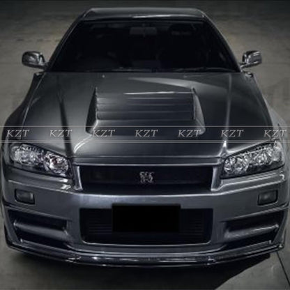 For R34 GTR NIS Style For Nissan Skyline Honeycomb Carbon Fiber Hood Bonnet Kazento Carbon Parts 车身侧板 R34-HOOD-NIS-HCF