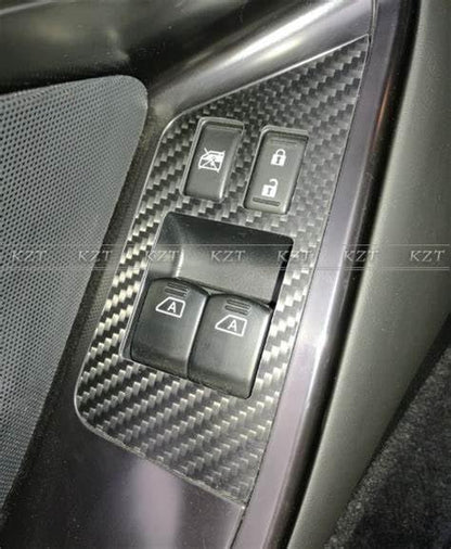 For R35 GTR LHD For Nissan Only Window Lifter Switch Panel Cover Matt Carbon Fiber Kazento Carbon Parts 车身侧板 R35-WSW-LHD-MCF