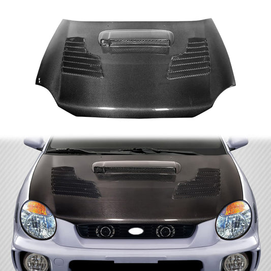 For SUBARU WRX Impreza GDA V2 Style Front Vented Hood 2000-2002