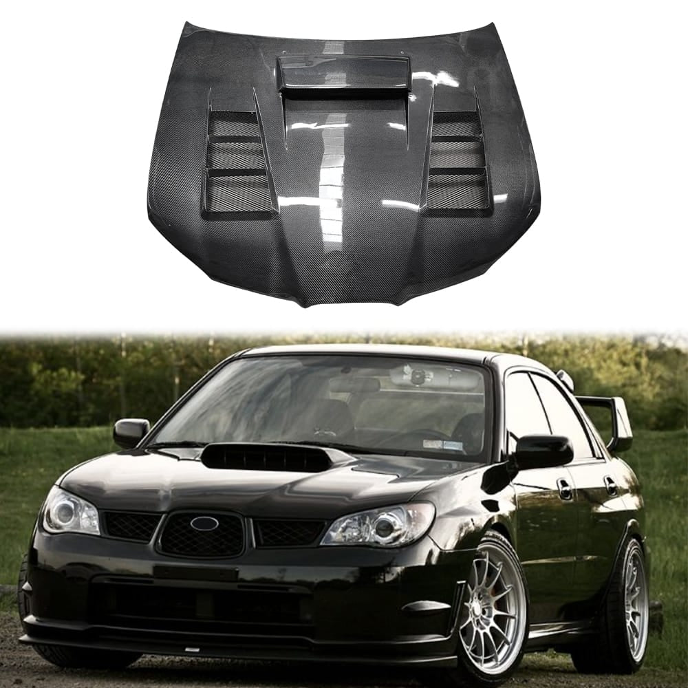 For SUBARU WRX STI GDB V9 KZA Style Front Vented Hood 2006-2007