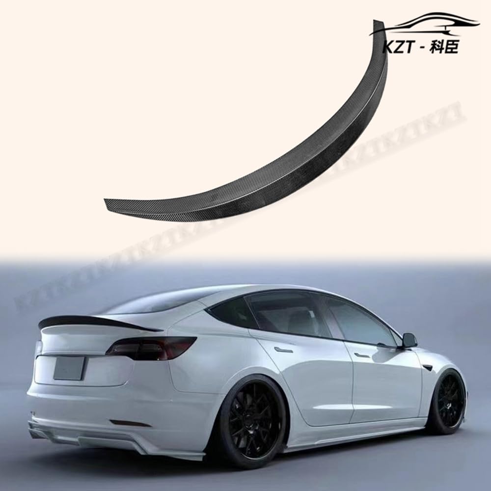 For Tesla Model 3 Ats Type Rear Spoiler Wing Carbon Fiber Car Body Parts Kits Kazento Carbon Parts 车身侧板 MODEL3-RS-ATS-CF